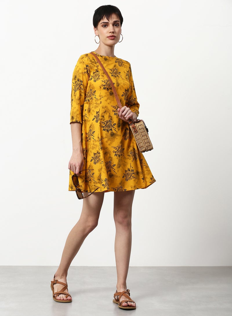 ABOF Regular Fit Casual Dress Yellow  - Image 3