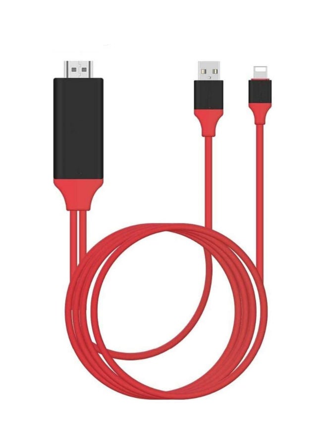 بلاك تايجر كيبل HDTV للايفون لعرض الصور و الفيديوهات من الجوال الى التلفزيون أسود/ أحمر - Image 1