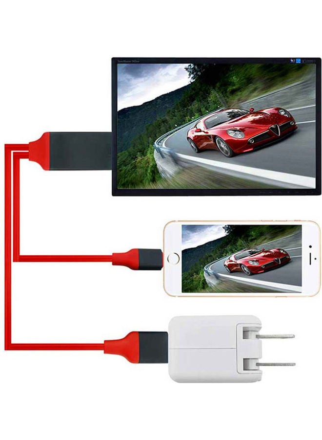بلاك تايجر كيبل HDTV للايفون لعرض الصور و الفيديوهات من الجوال الى التلفزيون أسود/ أحمر - Image 3