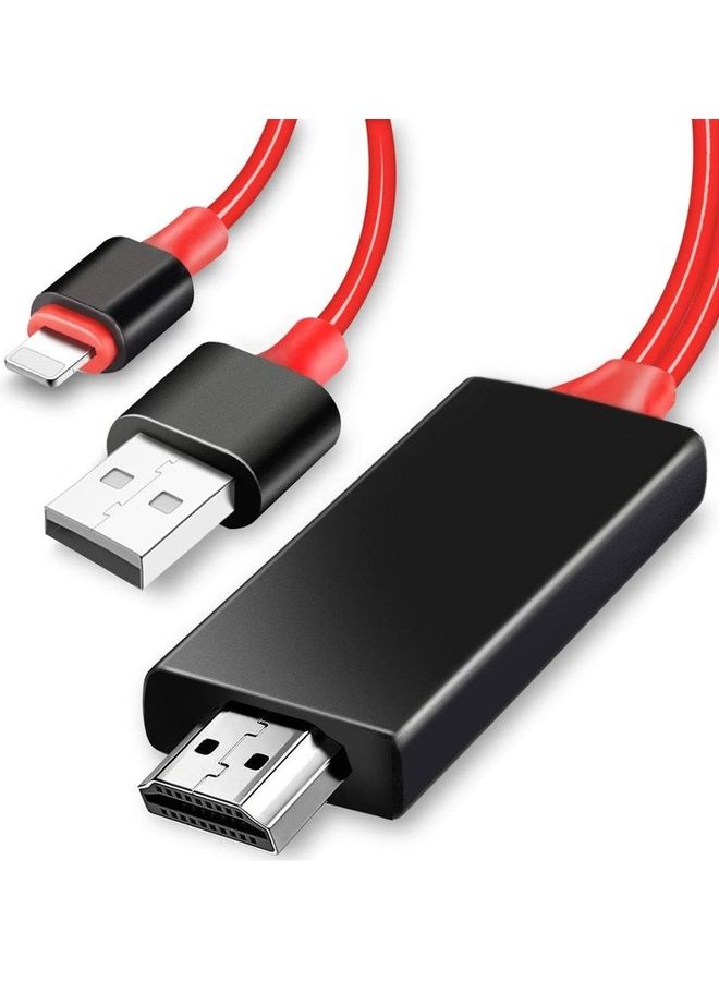 بلاك تايجر كيبل HDTV للايفون لعرض الصور و الفيديوهات من الجوال الى التلفزيون أسود/ أحمر - Image 4