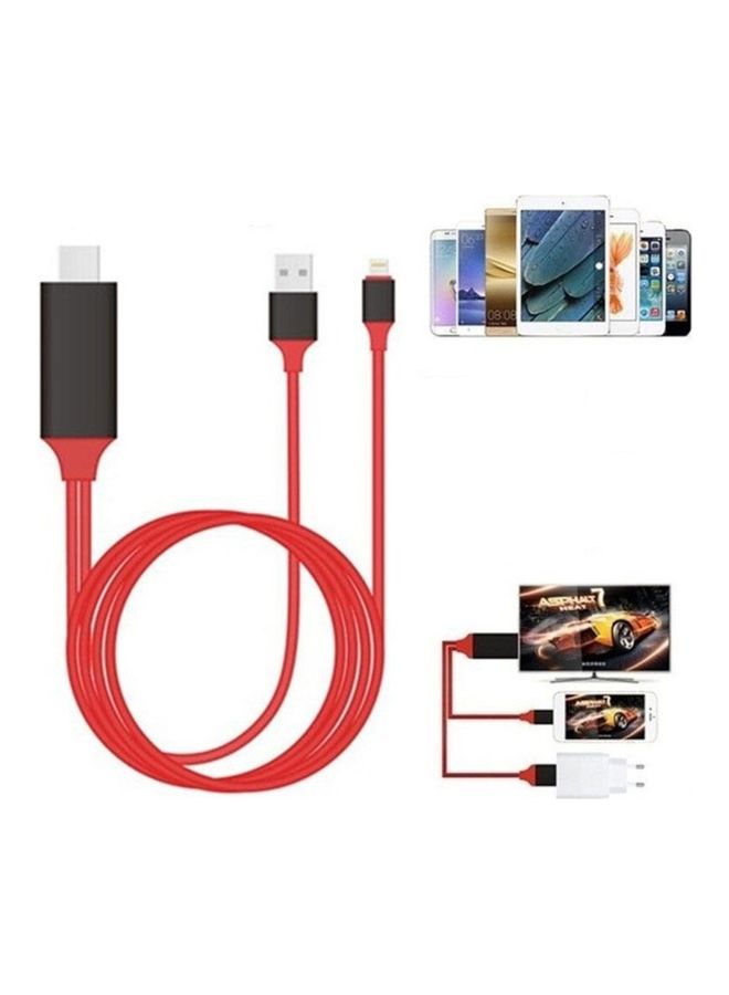 بلاك تايجر كيبل HDTV للايفون لعرض الصور و الفيديوهات من الجوال الى التلفزيون أسود/ أحمر - Image 5