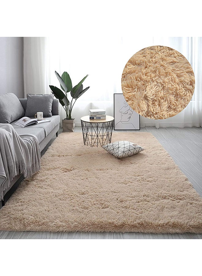EHOME Interior Remodeling Luxurious Modern Rectangular Anti Skid Fluffy Soft Bedroom Carpet Fur Beige 160x120cm  - Image 2