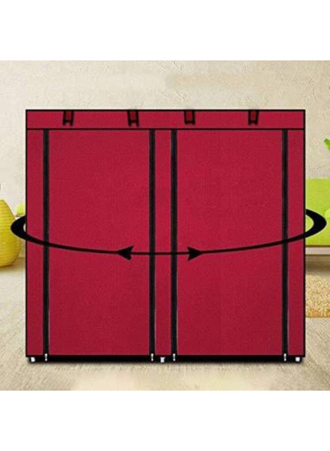 ALMUFARREJ 12-Shelves Multipurpose Adjustable Collapsible Shoe Rack Red 120x118x30cm  - Image 4