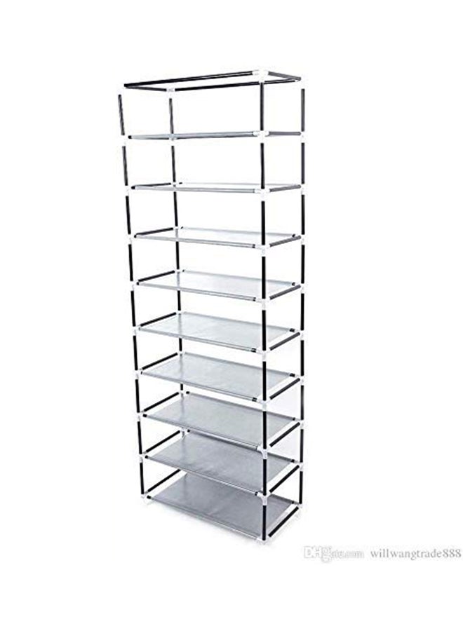 ALMUFARREJ - Shoe Rack 9 Shelves Black 60x30x160cm - Image 1