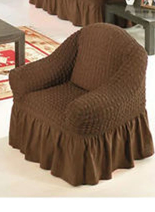 Fabienne - 4-Piece Seven Seater Exquisitely Detailed And Beautifully Designed Attractive Bubble Type Pattern Sofa Slipcover Brown 190x230cm - Image 1