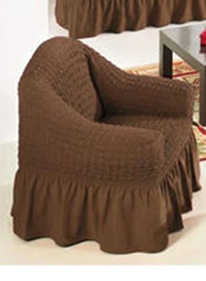 Fabienne - 4-Piece Seven Seater Exquisitely Detailed And Beautifully Designed Attractive Bubble Type Pattern Sofa Slipcover Brown 190x230cm - Image 1