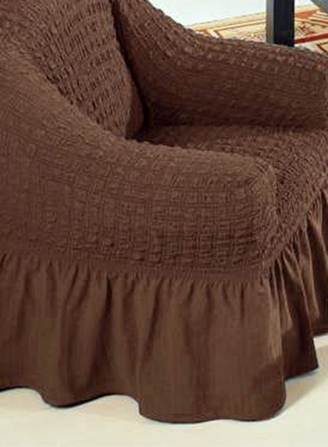 Fabienne - 4-Piece Seven Seater Exquisitely Detailed And Beautifully Designed Attractive Bubble Type Pattern Sofa Slipcover Brown 190x230cm - Image 1