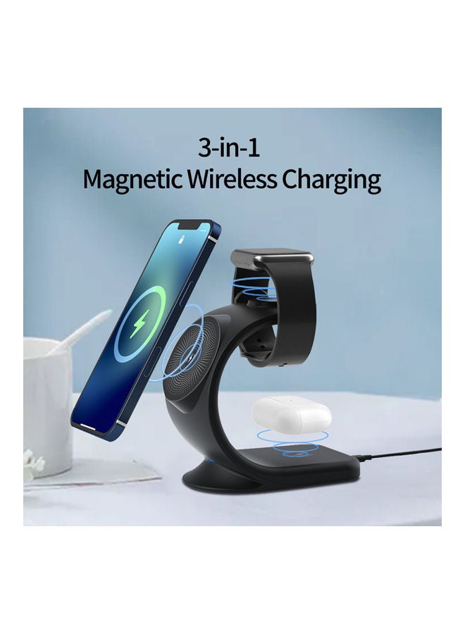 Arabest 3-In-1 Magnetic Wireless Charger Stand white - Image 2