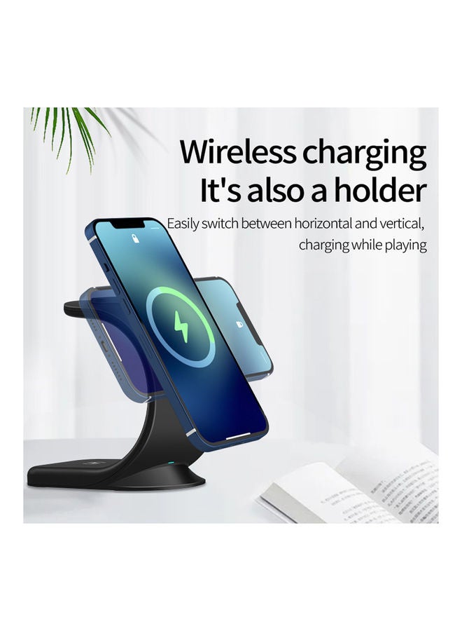 Arabest 3-In-1 Magnetic Wireless Charger Stand white - Image 3