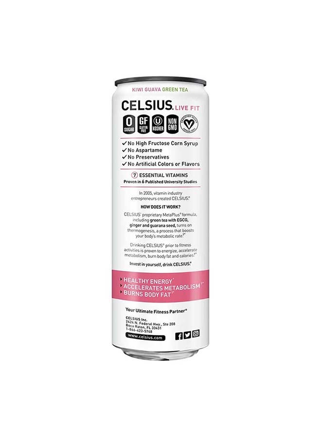 Celsius - Celsius Sparkling Kiwi Guava Essential Energy Drink 12 Fl Oz 355mL (Pack of 12) - Image 1