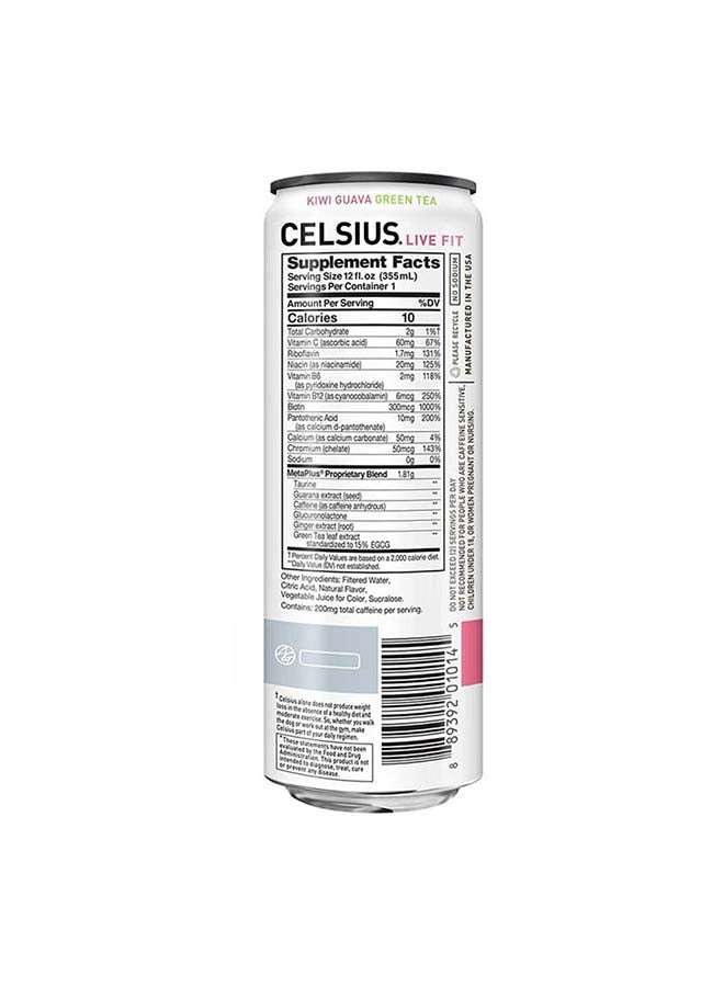 Celsius - Celsius Sparkling Kiwi Guava Essential Energy Drink 12 Fl Oz 355mL (Pack of 12) - Image 1