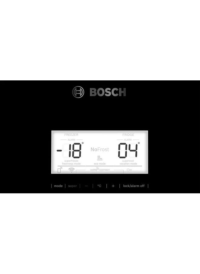 BOSCH Serie | 6 Free-Standing Fridge-Freezer with freezer at bottom, glass door 193 x 70 cm KGN56LB3E8 Black - Image 4