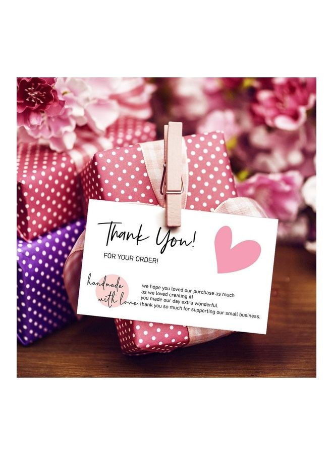 EHOME 30-Piece Handmade Thank You Card For Supporting Business Package Decoration With Love For Charitable - Image 2
