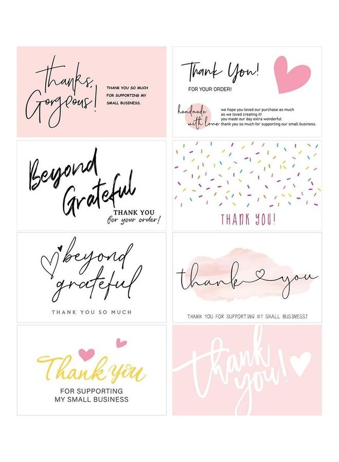 EHOME 30-Piece Handmade Thank You Card For Supporting Business Package Decoration With Love For Charitable - Image 3