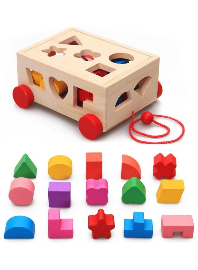 EHOME Wooden Shape Sorter Learning Toy For Kids 18.3x17x8.7cm - Image 1