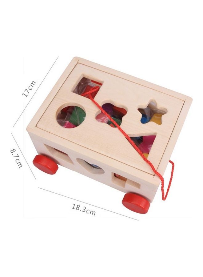 EHOME Wooden Shape Sorter Learning Toy For Kids 18.3x17x8.7cm - Image 4