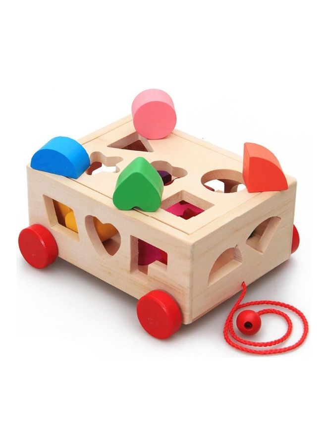 EHOME Wooden Shape Sorter Learning Toy For Kids 18.3x17x8.7cm - Image 2