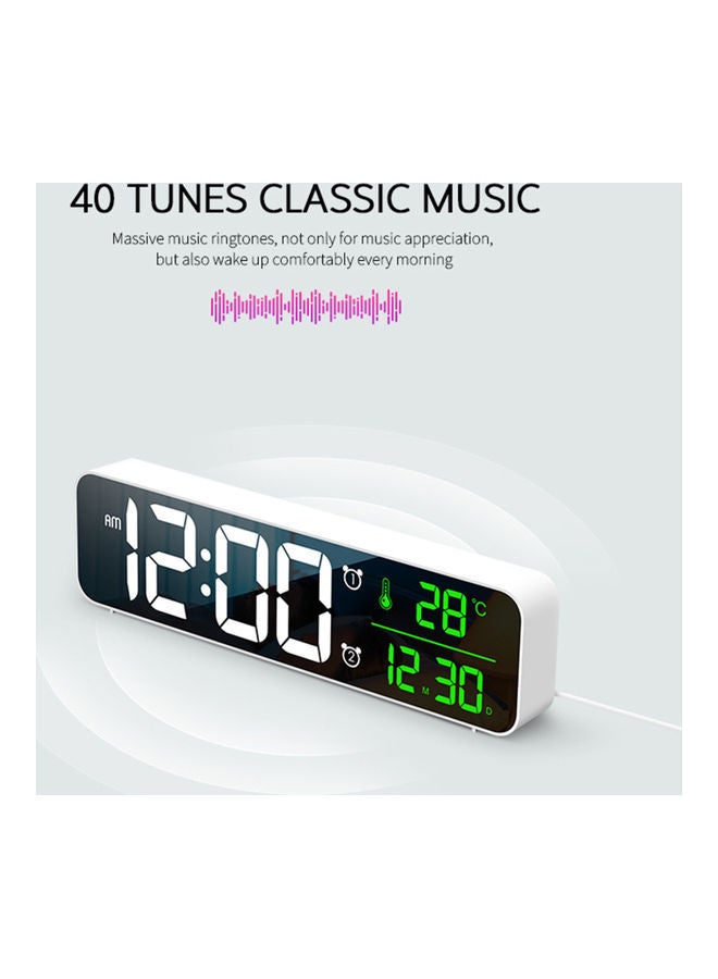 LED Digital Alarm Clock White - Image 2