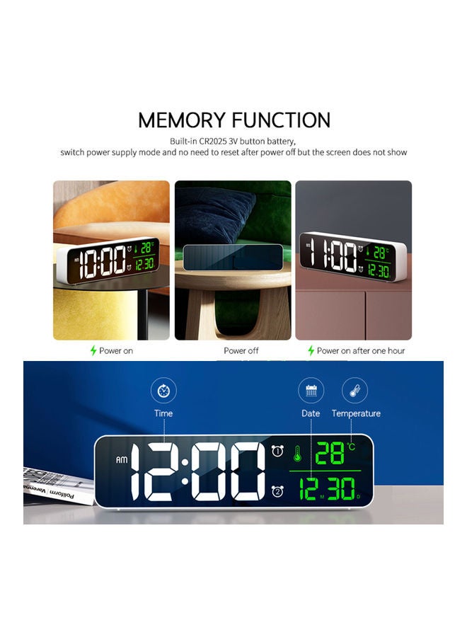 LED Digital Alarm Clock White - Image 3