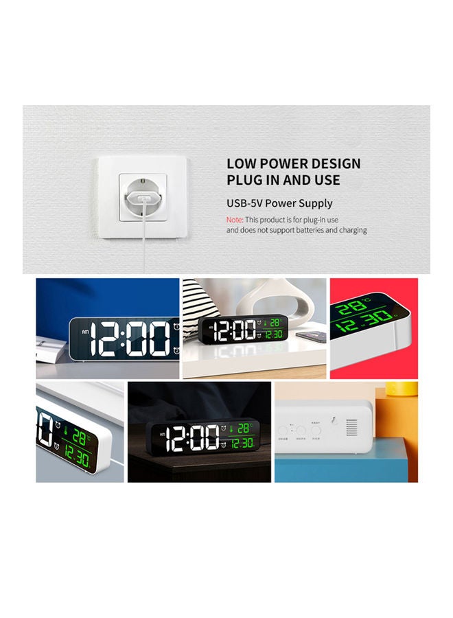 LED Digital Alarm Clock White - Image 5