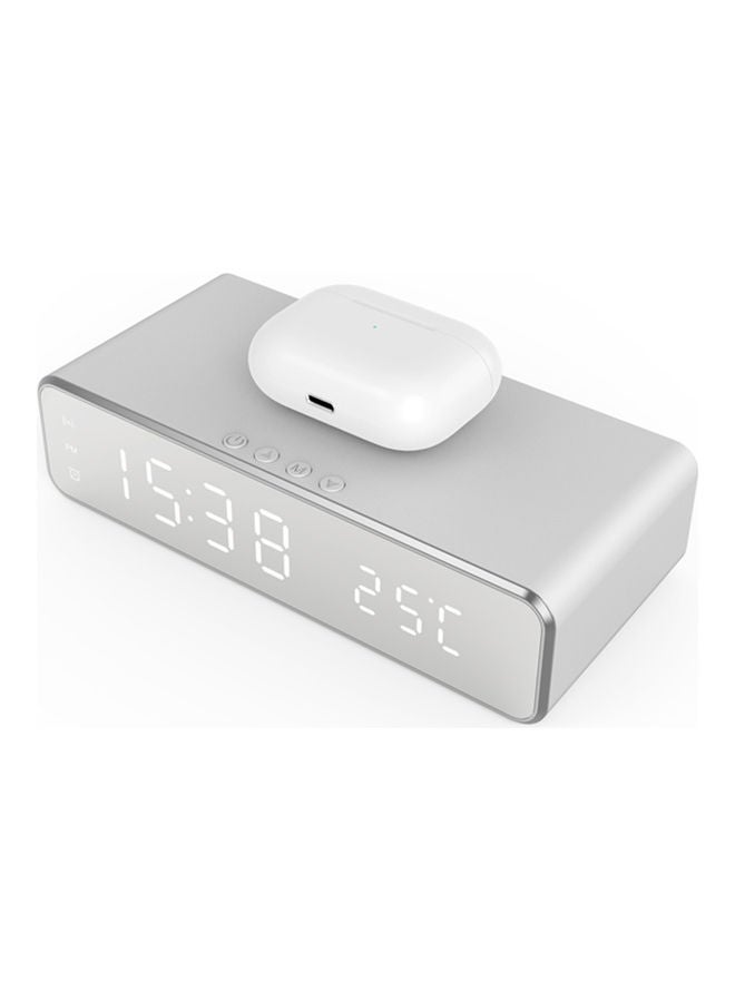 Generic - Digital Alarm Clock With Led Mirror Screen Silver - Image 1