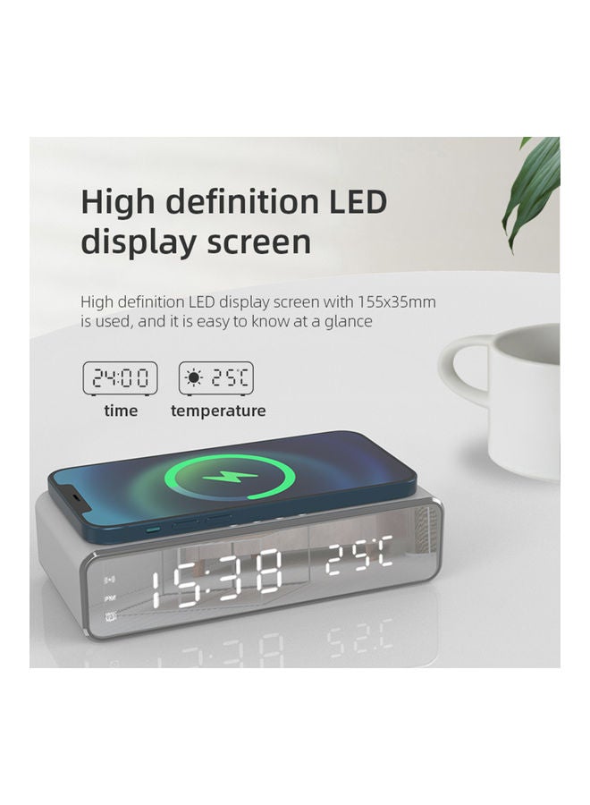 Generic - Digital Alarm Clock With Led Mirror Screen Silver - Image 1