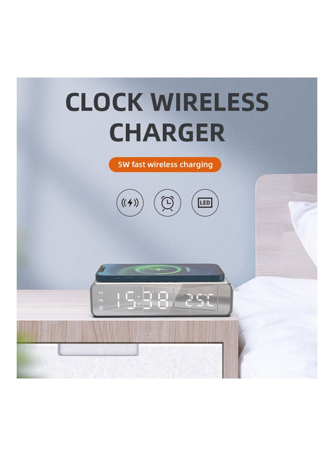 Generic - Digital Alarm Clock With Led Mirror Screen Silver - Image 1