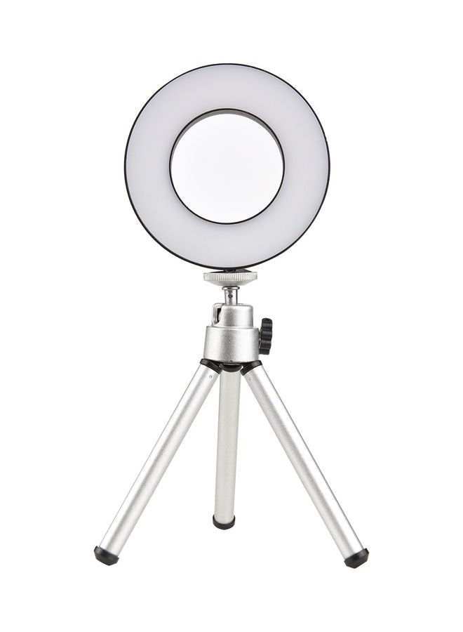 Ring Light With Desktop Tripod Silver - Image 1