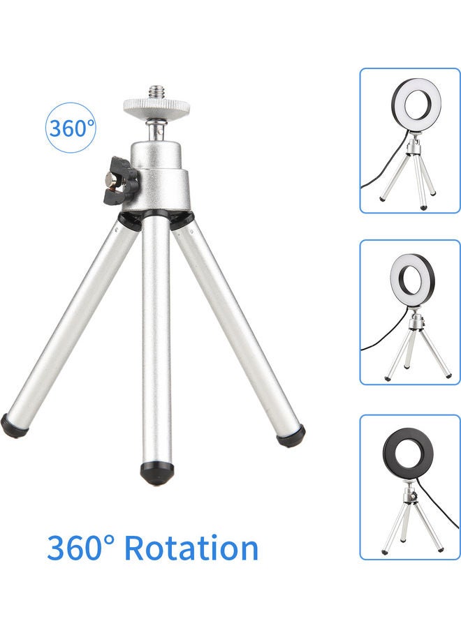 Ring Light With Desktop Tripod Silver - Image 2