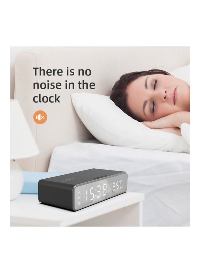 Digital Alarm Clock With Led Mirror Screen Black - Image 4