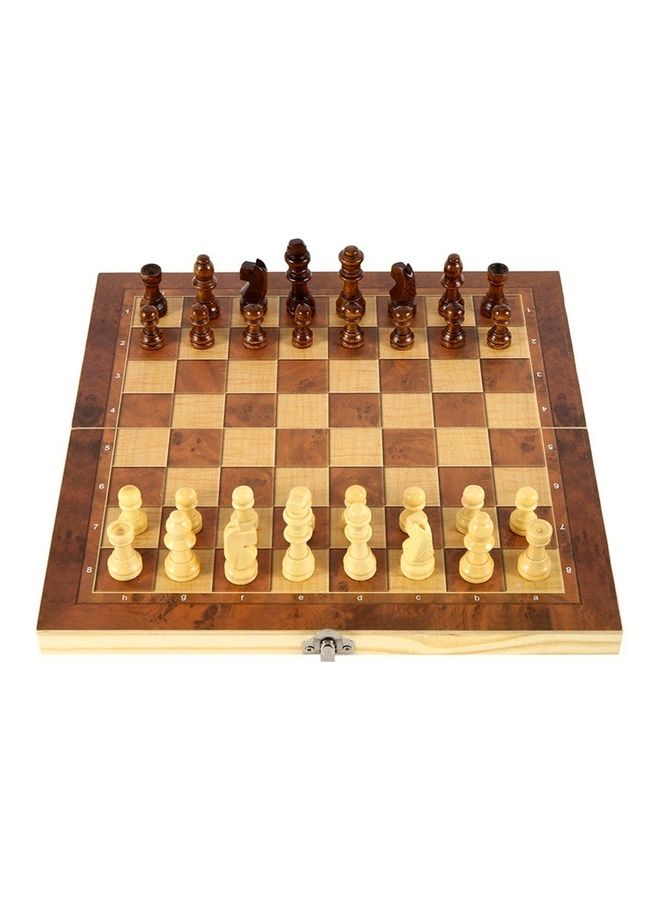EHOME - 3 in 1 Chess Checkers Backgammon Set 24 X 24cm - Image 1