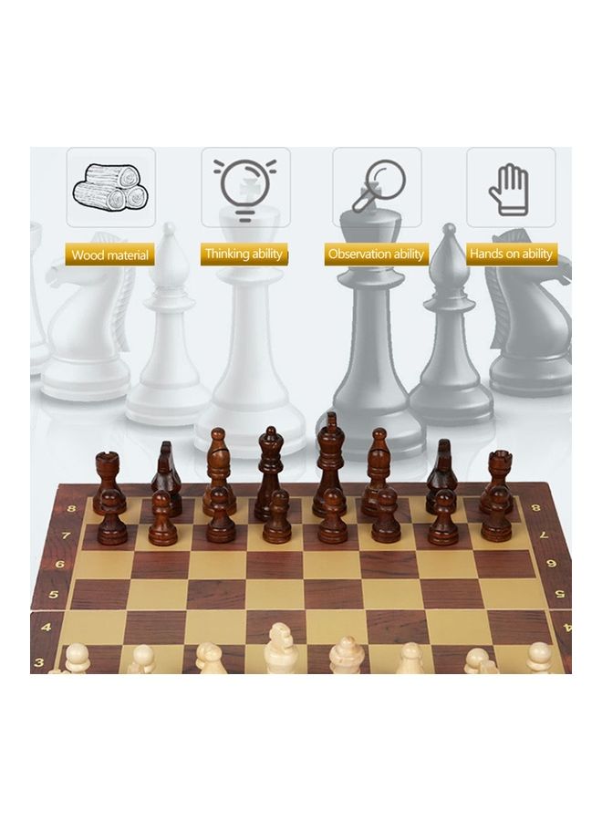 EHOME - 3 in 1 Chess Checkers Backgammon Set 24 X 24cm - Image 1