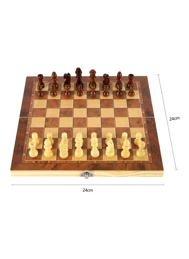 EHOME - 3 in 1 Chess Checkers Backgammon Set 24 X 24cm - Image 1