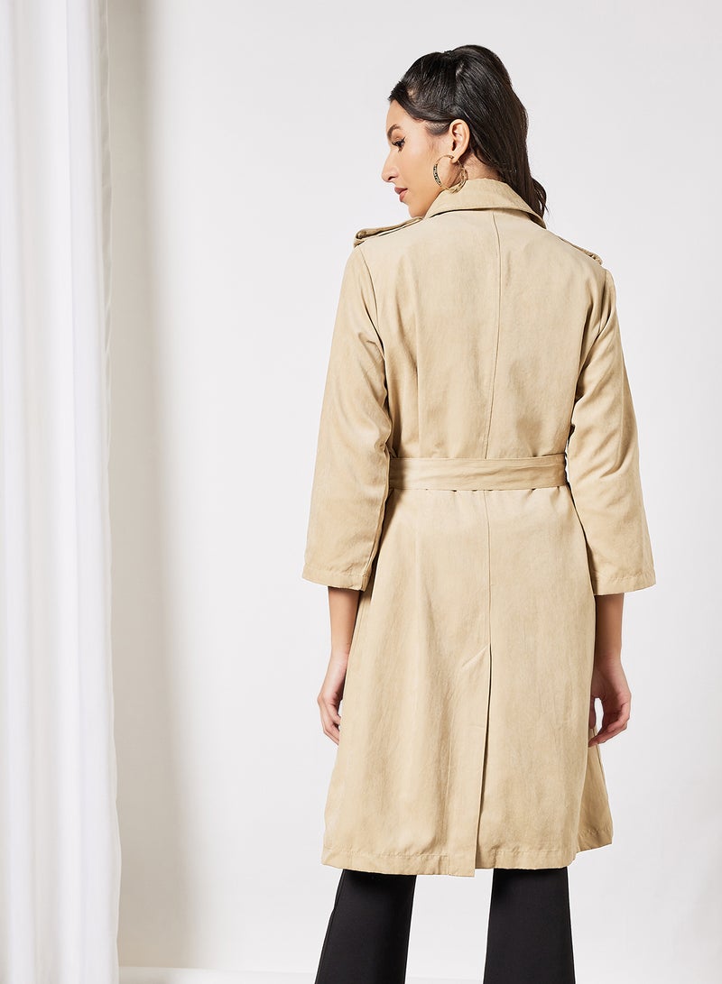 Belted Longline Coat Beige - v1637135456/N48068049V_3