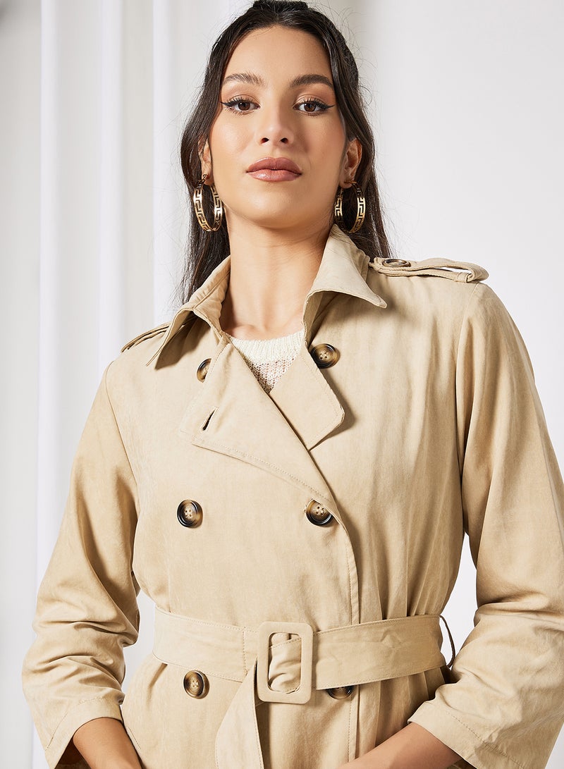 Belted Longline Coat Beige - v1637135458/N48068049V_4