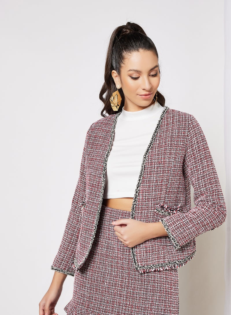 LABEL RAIL - Frayed Trim Jacket Red - Image 1