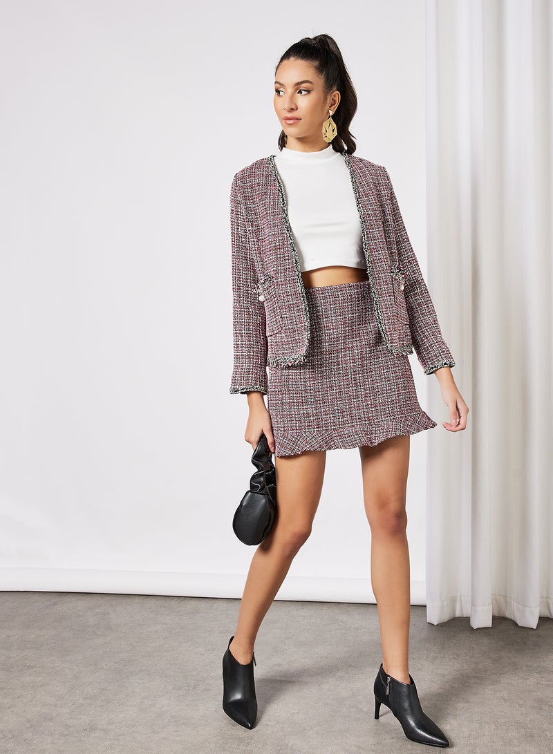 LABEL RAIL - Frayed Trim Jacket Red - Image 1