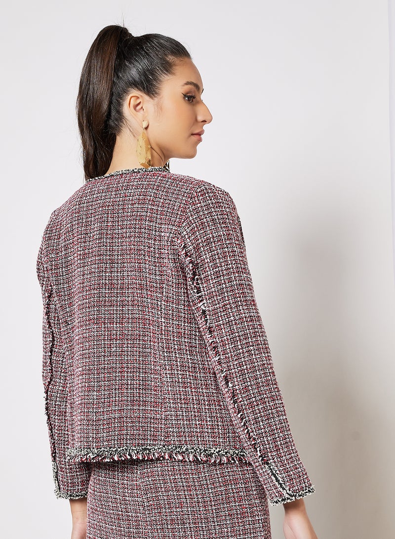 LABEL RAIL - Frayed Trim Jacket Red - Image 1