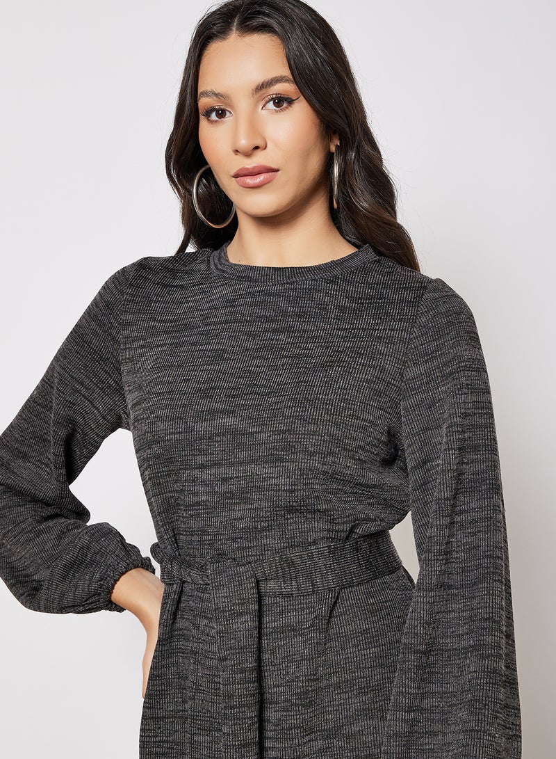LABEL RAIL Knitted Balloon Sleeve Dress Black  - Image 4