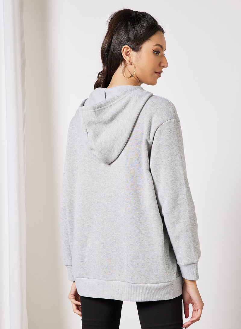 Oversized Zip Through Hoodie Grey - v1637135508/N48465695V_3