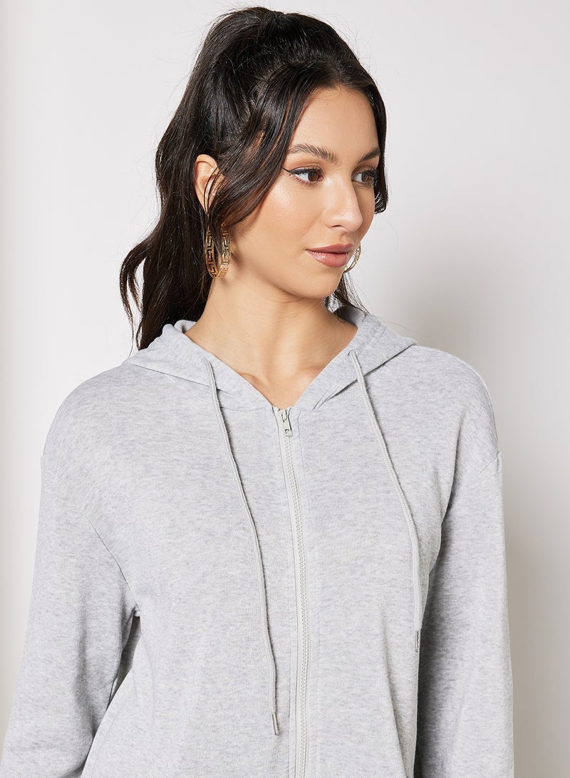 Oversized Zip Through Hoodie Grey - v1637135509/N48465695V_4