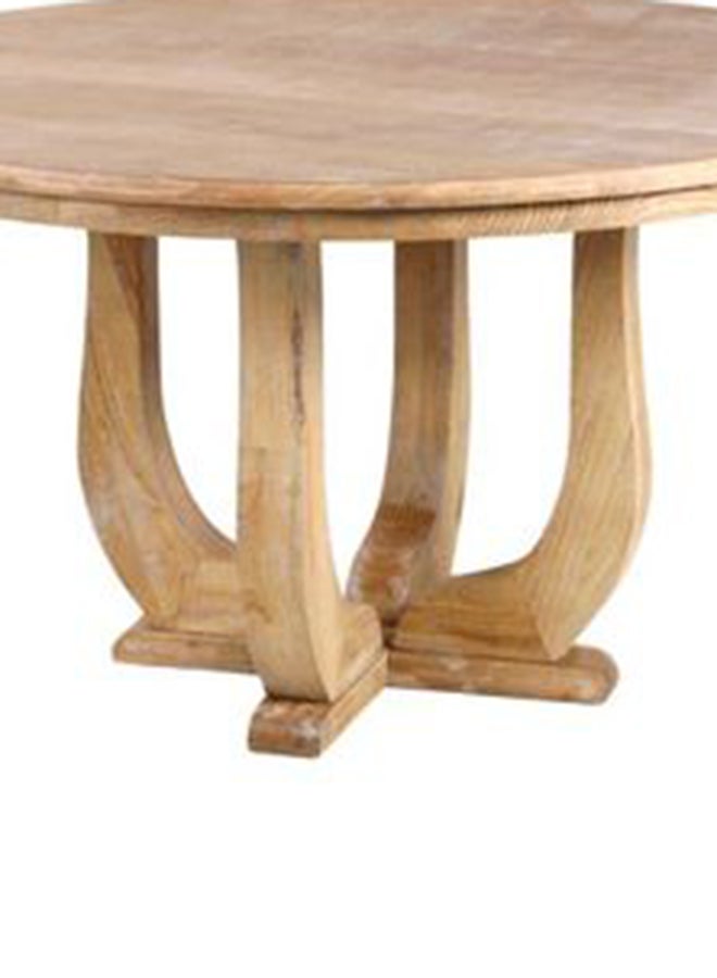 homes r us - Solid Elmwood Minimalistic Shaped Classy Chester Round Dining Table With Dusty Finish Natural 135x74x135cm - Image 1