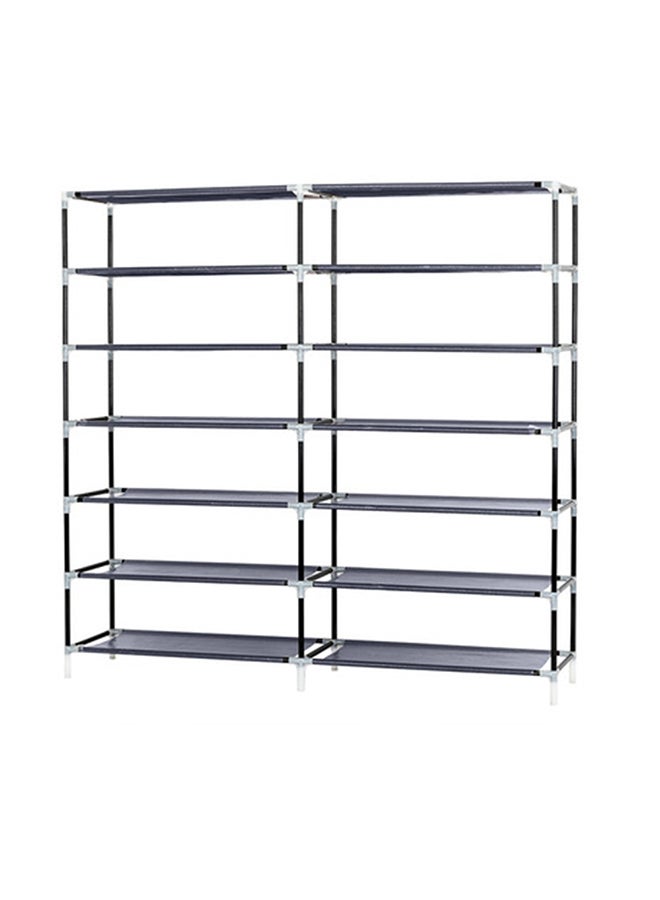 ALMUFARREJ 12-Shelves Multipurpose Adjustable Collapsible Shoe Rack Grey 120x118x30cm  - Image 4