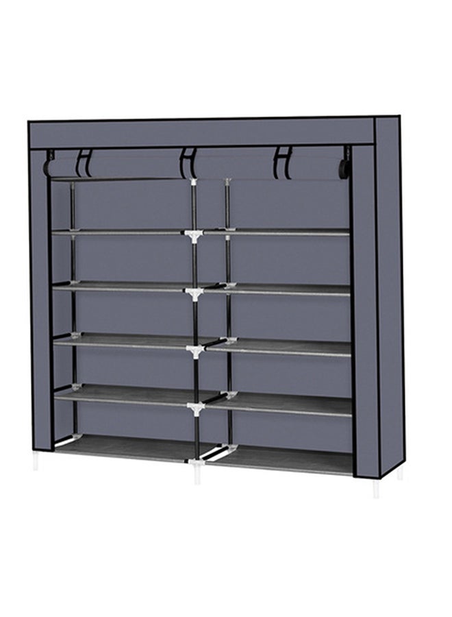 ALMUFARREJ 12-Shelves Multipurpose Adjustable Collapsible Shoe Rack Grey 120x118x30cm  - Image 5