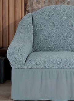 3-Seater Exquisitely Detailed And Beautifully Designed Attractive Jacquard Fabric Sofa Slipcover Grey - v1637136763/N48490038A_4