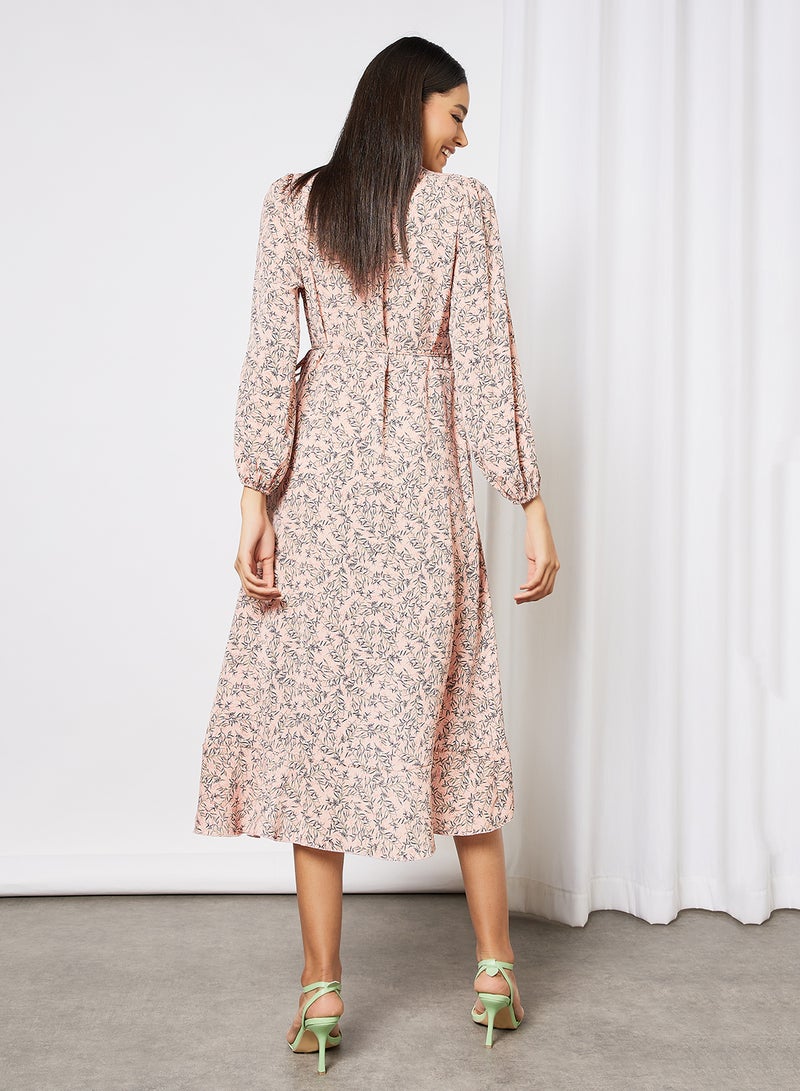 LABEL RAIL - Floral Print Midi Dress Pink - Image 1