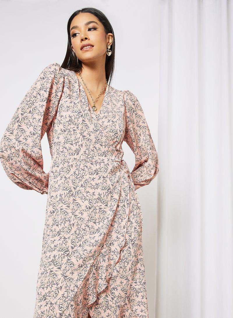 LABEL RAIL - Floral Print Midi Dress Pink - Image 1