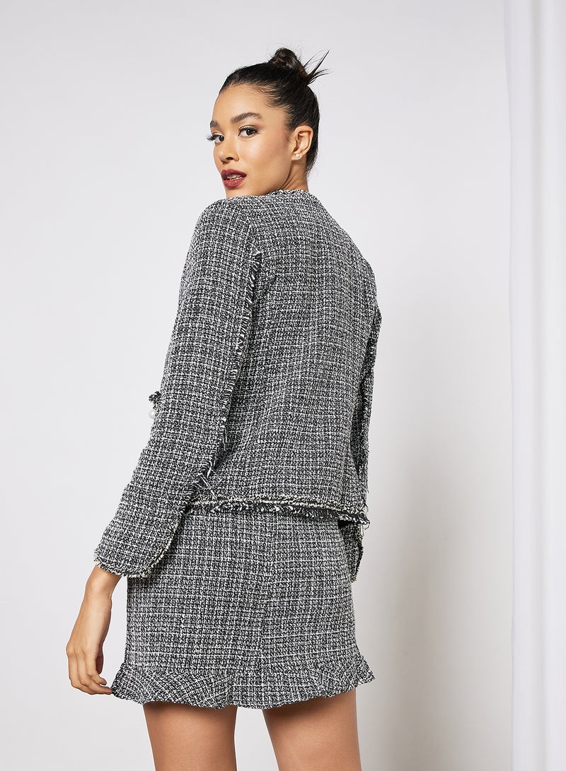 LABEL RAIL - Frayed Trim Jacket Black - Image 1