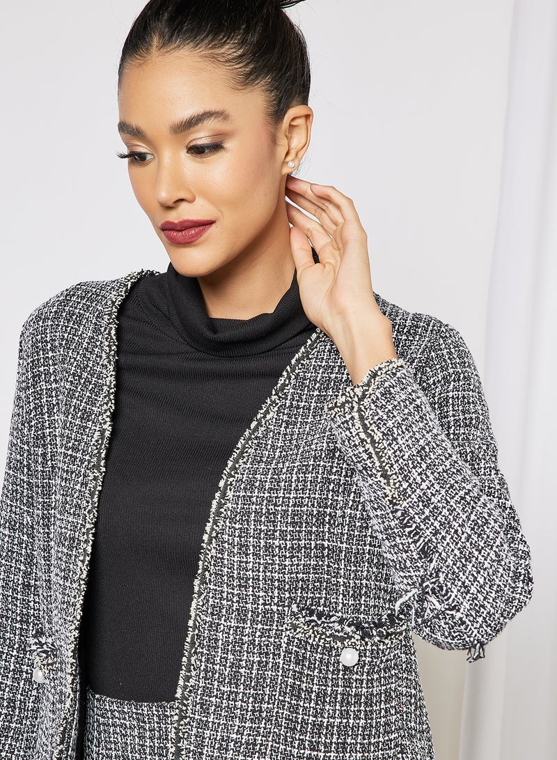 LABEL RAIL - Frayed Trim Jacket Black - Image 1