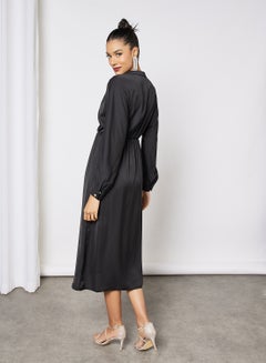 LABEL RAIL Fringe Detail Midi Dress Black  - Image 4